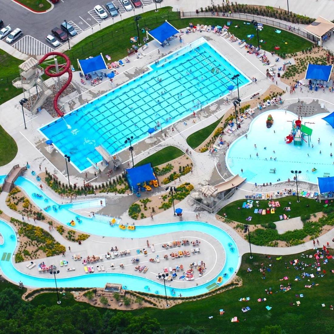 Aerial of Furman Aquatic Center