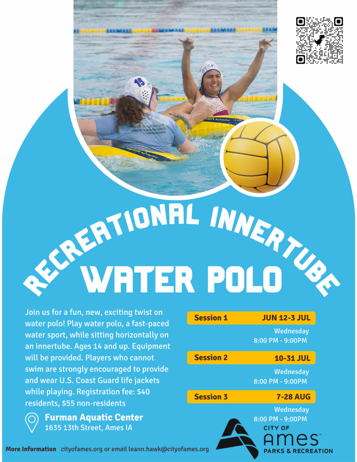 recreational intertube water polo graphic