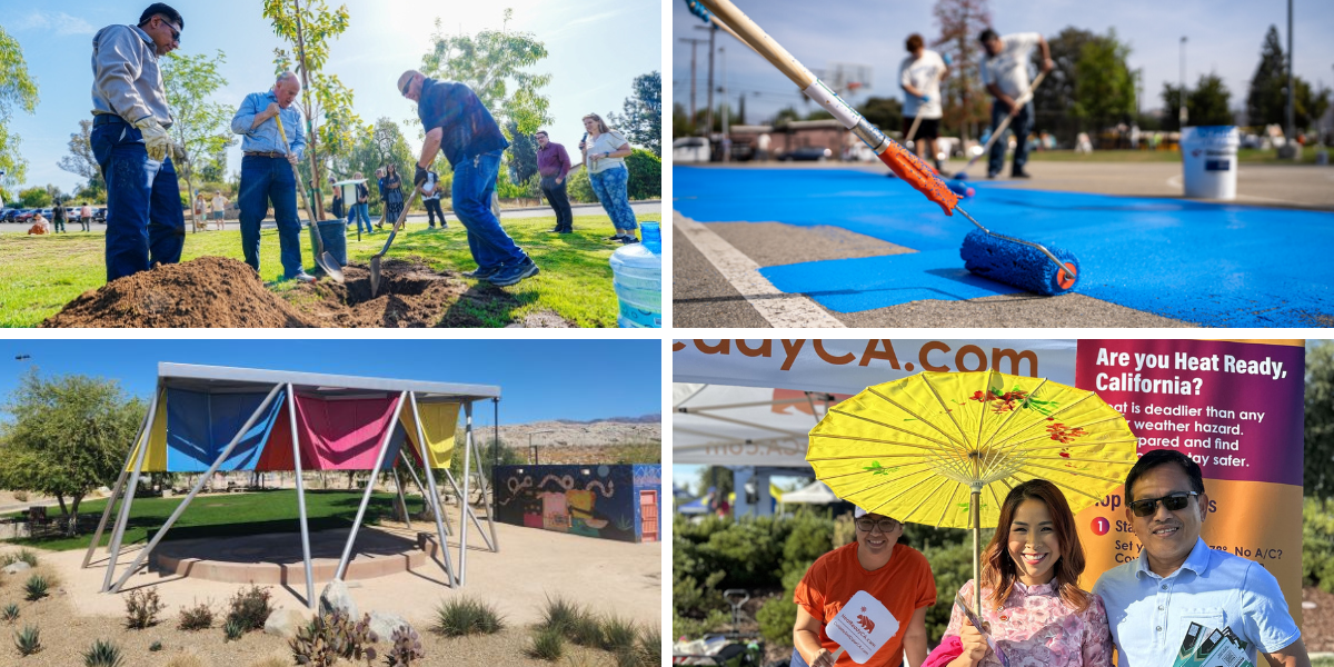 Four photos from Extreme Heat Program engagement and projects.