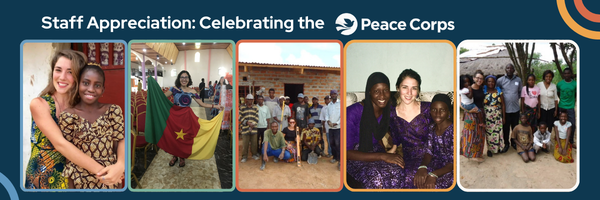 Photos of staff members in the Peace Corps