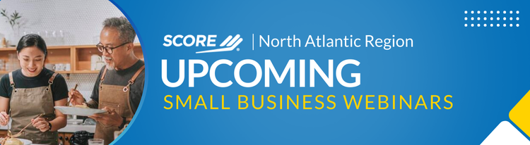 people working in a restaurant and Upcoming webinars title