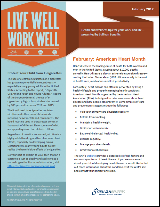 wellness enewsletter february 2017 wellness newsletter templates