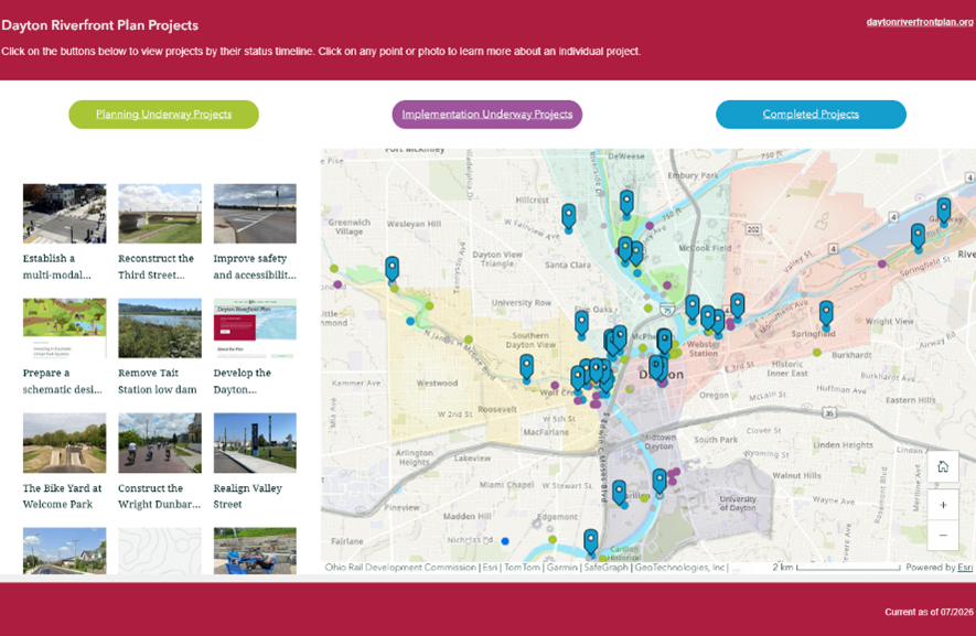 Dayton River Front Plan Progress Tracking Application