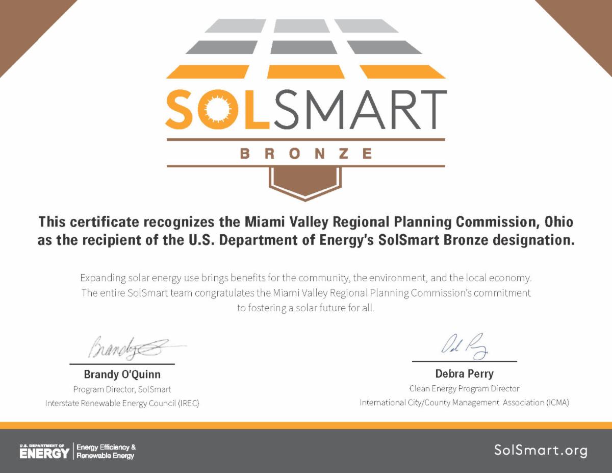 SolSmart Bronze Certificate