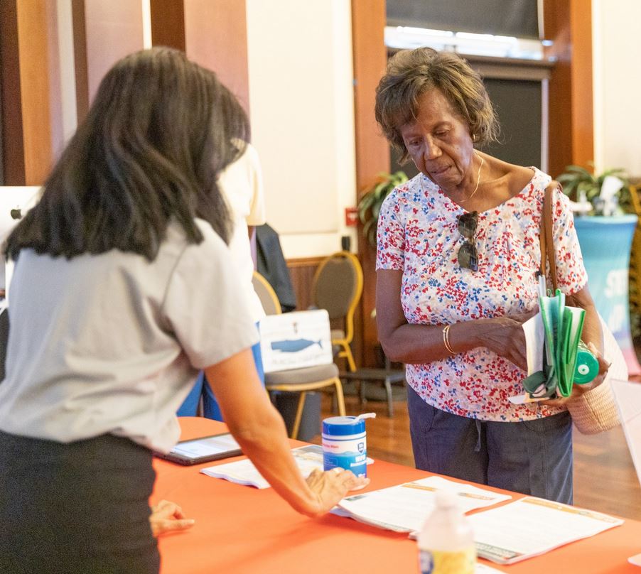 Picture of City employee at Solid waste Open House