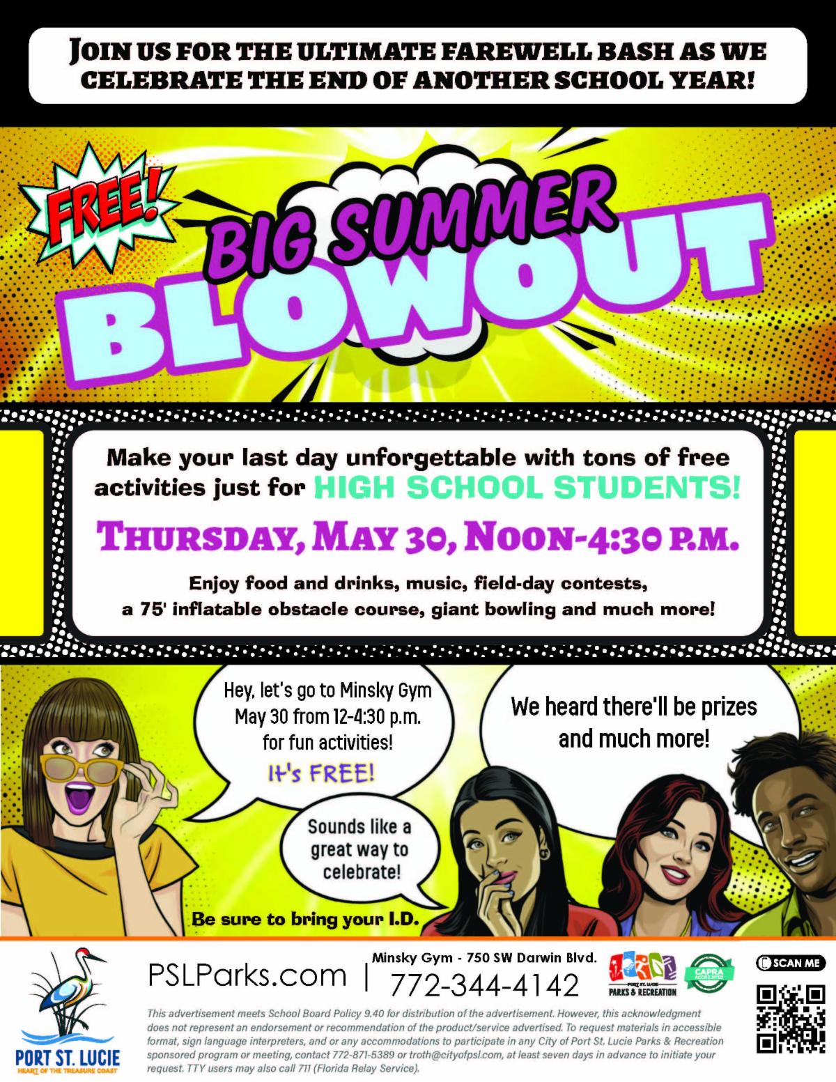 PSLPRD Big Summer Blowout Flyer
