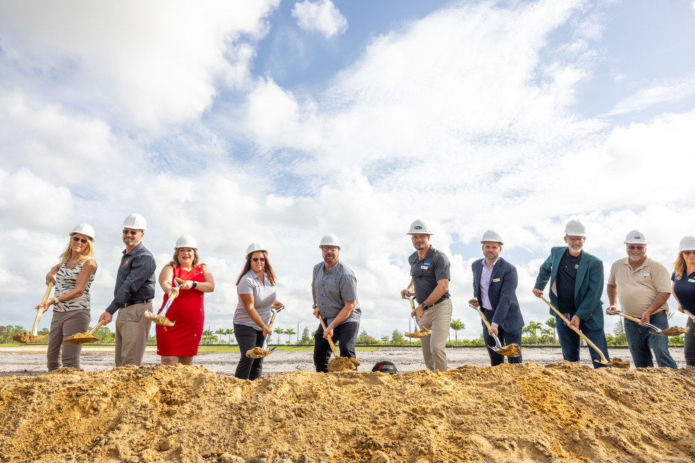 Image of a group of people breaking ground at Tradition Regional Park. 