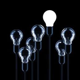 lightbulbs against dark background