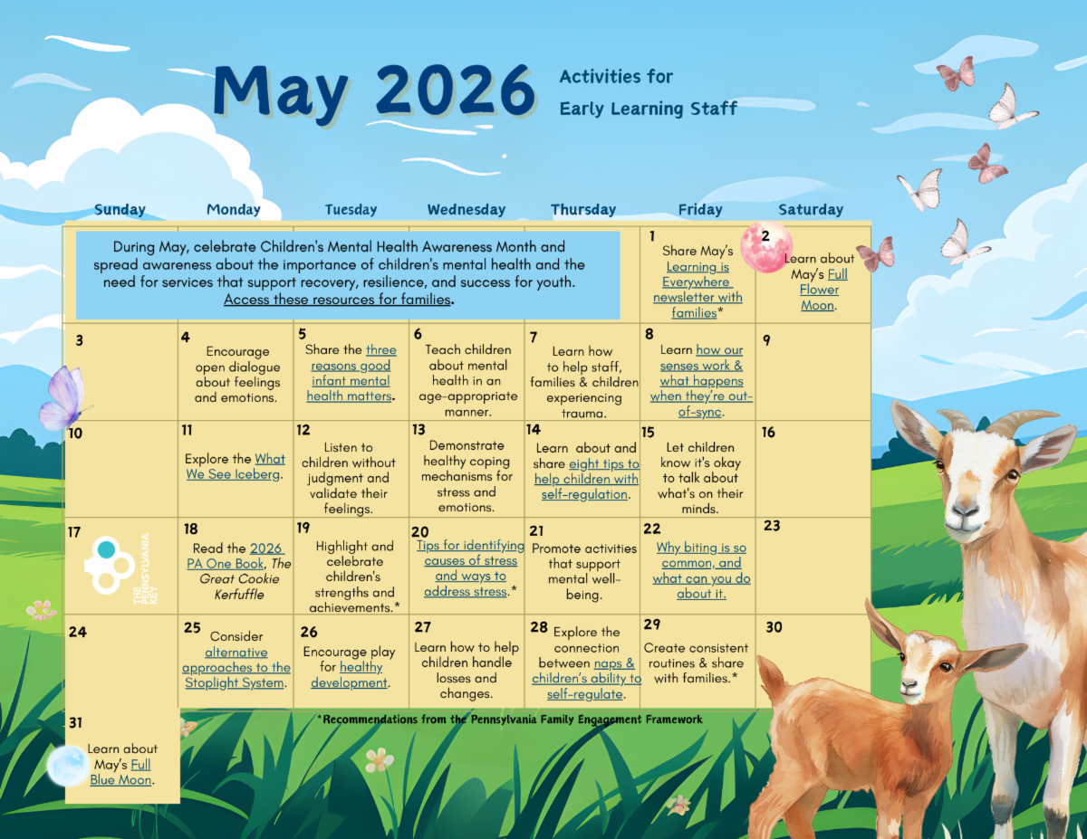May calendar of activities for ECE providers