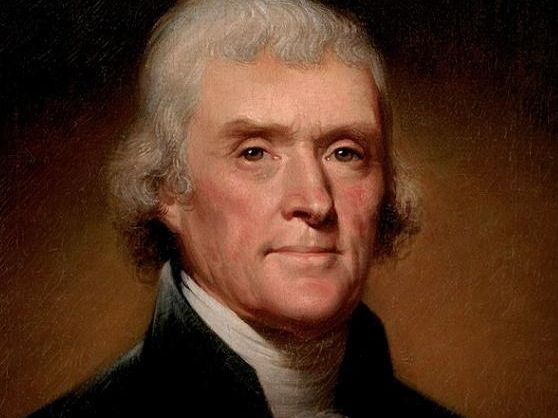 Portrait of US president and Founding Father Thomas Jefferson