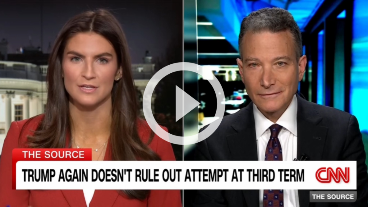 Screenshot of a CNN segment featuring Jeffrey Rosen and Kaitlan Collins