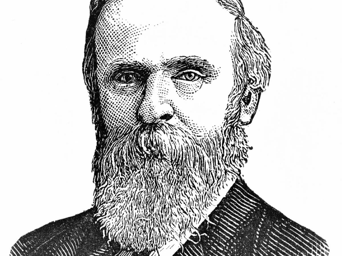 Portrait of Rutherford B. Hayes in black and white
