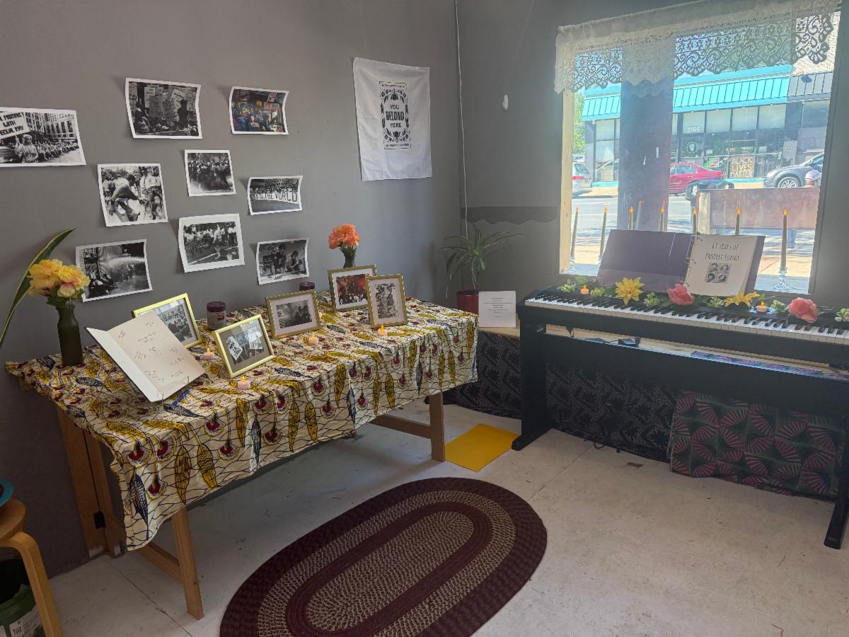 Nina Simone installation in the Art in Commons space at Pillsbury House + Theatre