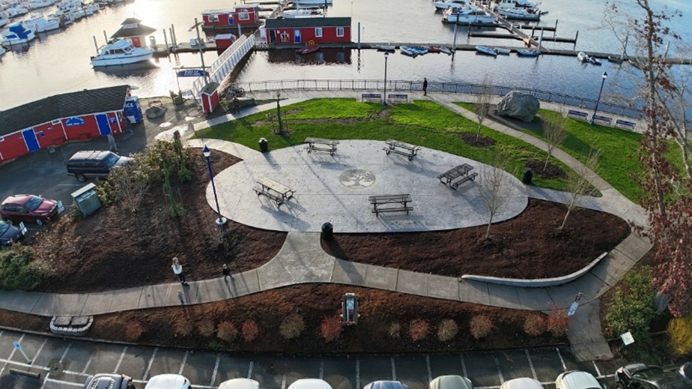 A view from above of Muriel Iverson Williams Park upgrade.