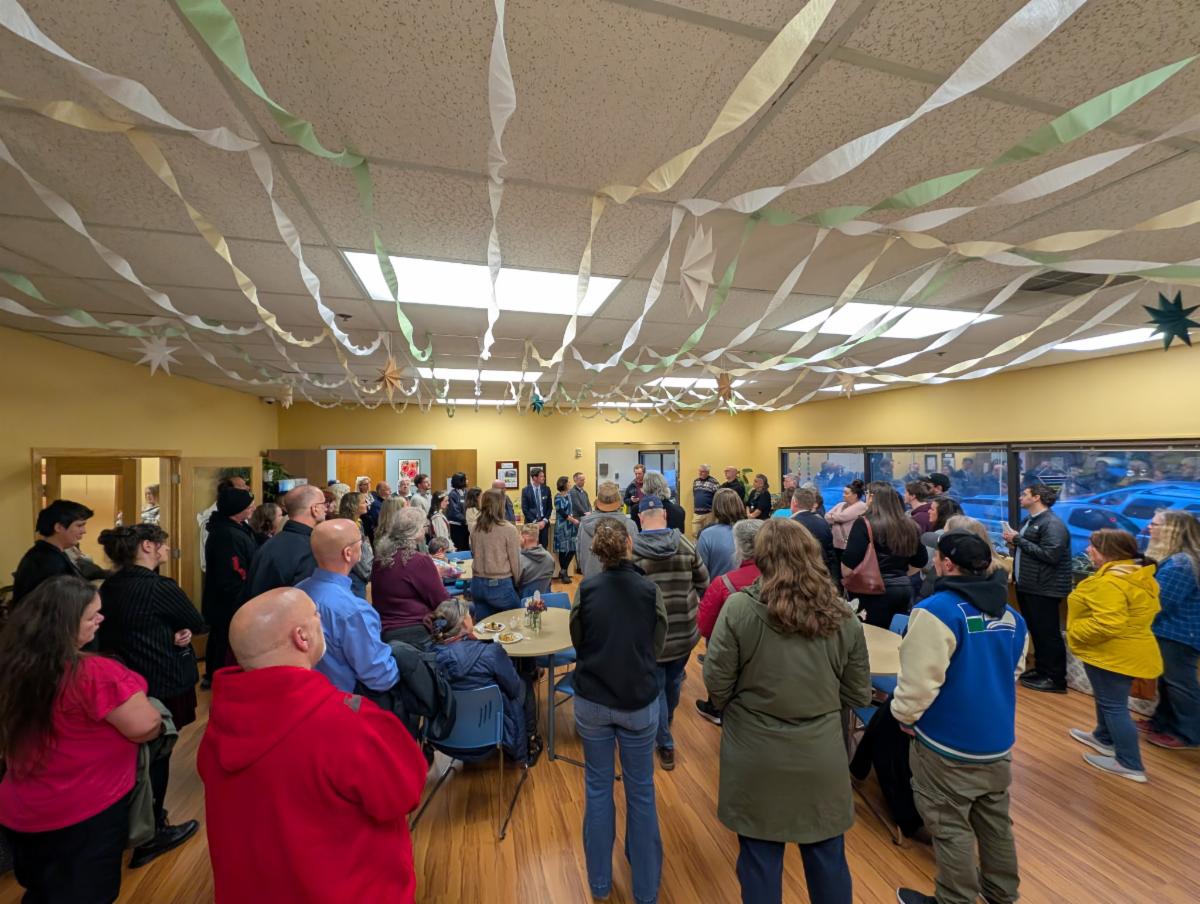 100 plus people attending the grand opening celebration.