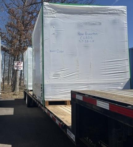 Transporting modular bathrooms