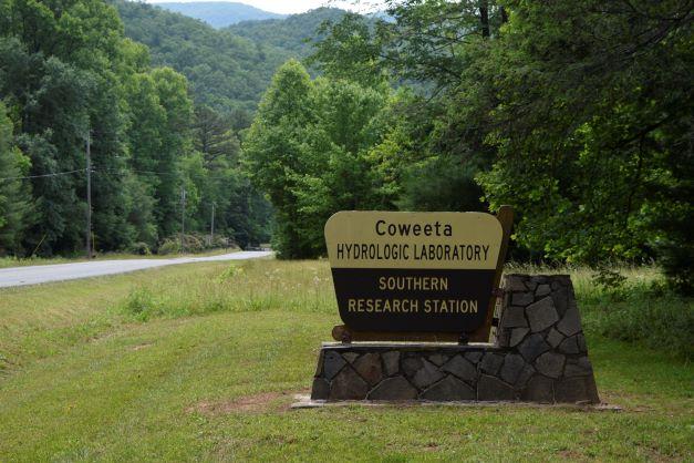 National Forest Service sign for Coweeta Hydrologic Laboratory