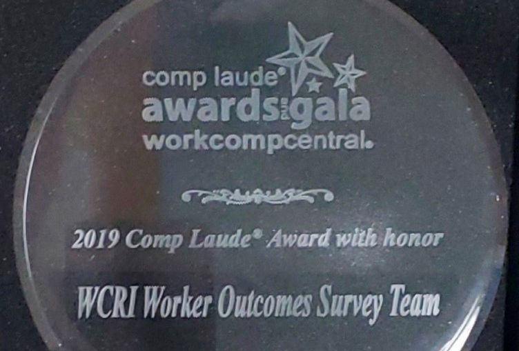 WCRI Worker Outcomes Survey Team Receives Comp LaudeÂ® Award