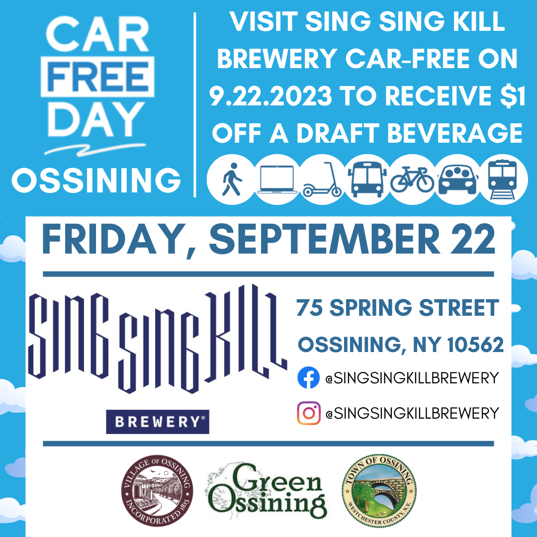 Ossining will be Celebrating Car Free Day on September 22, 2023