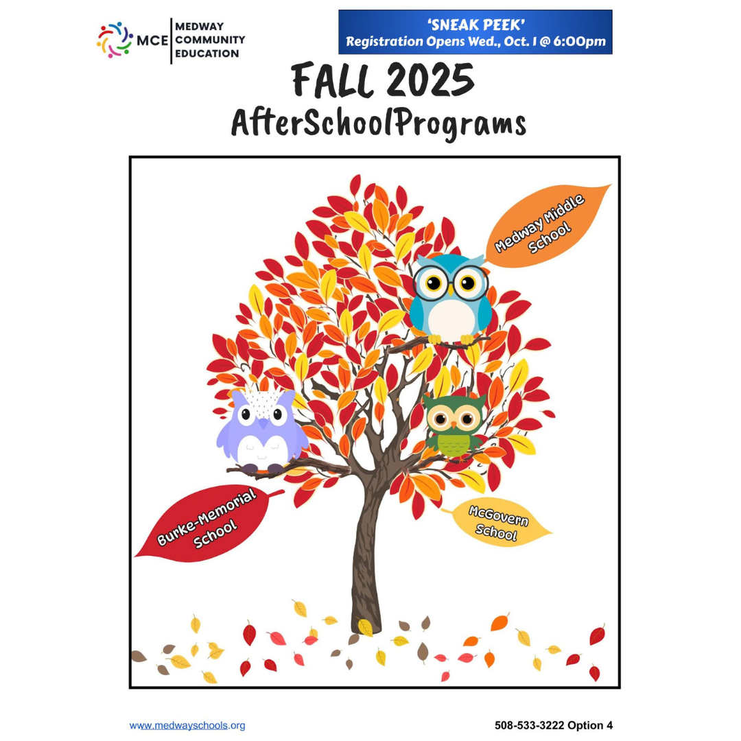 Medway Community Education Fall after-school programs