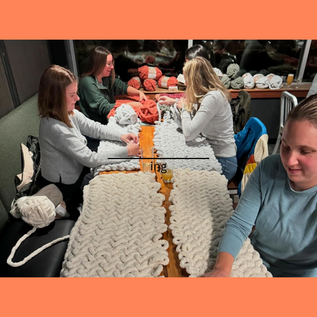 Medway Parks and Recreation's chunky knit blanket class
