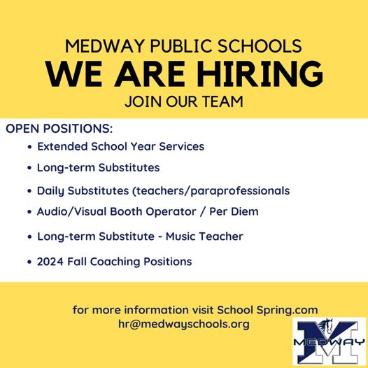 Medway Public Schools is hiring