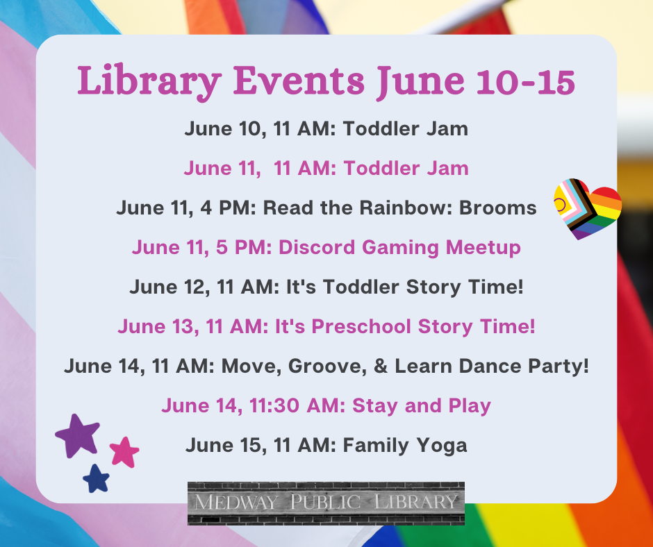Library events June 10-15