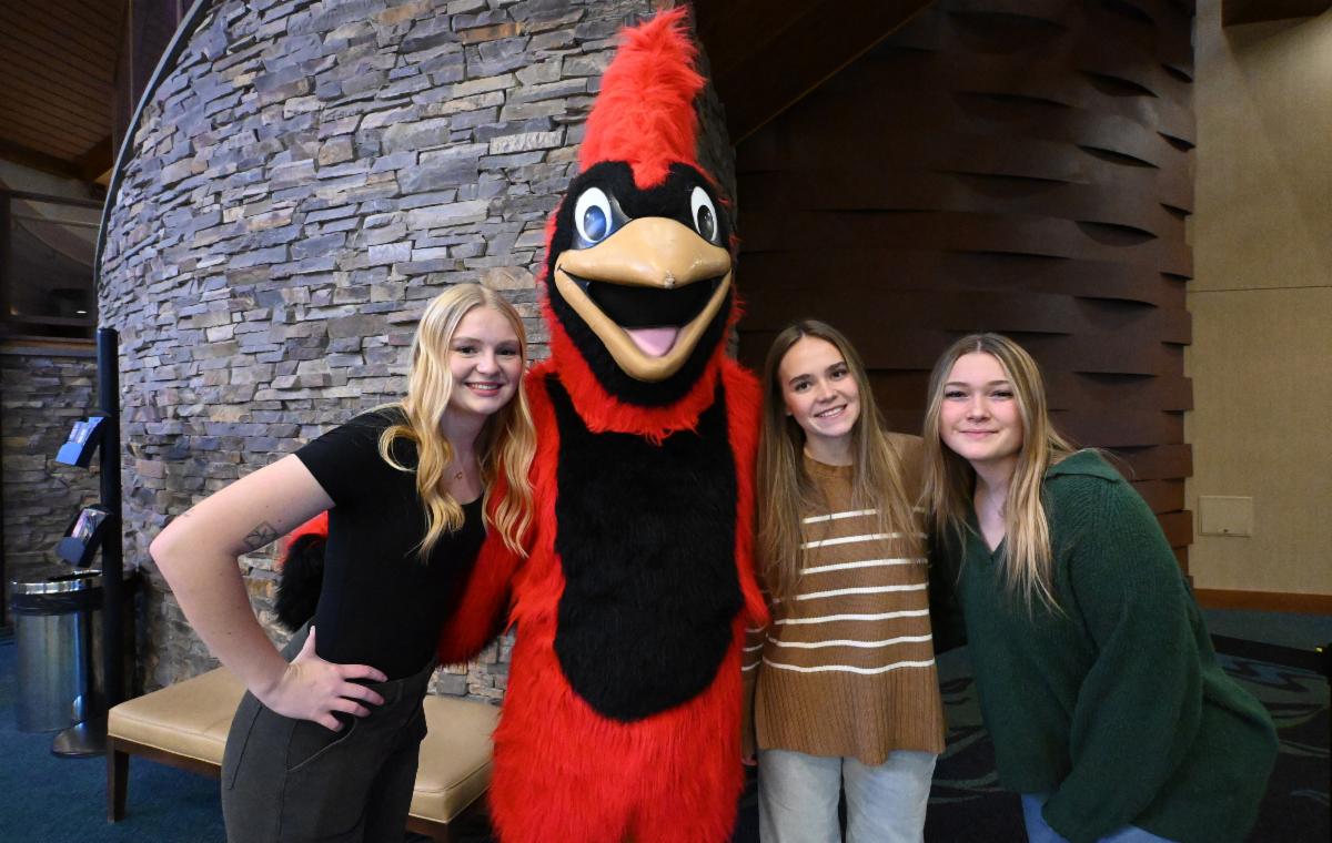 cardinal and students