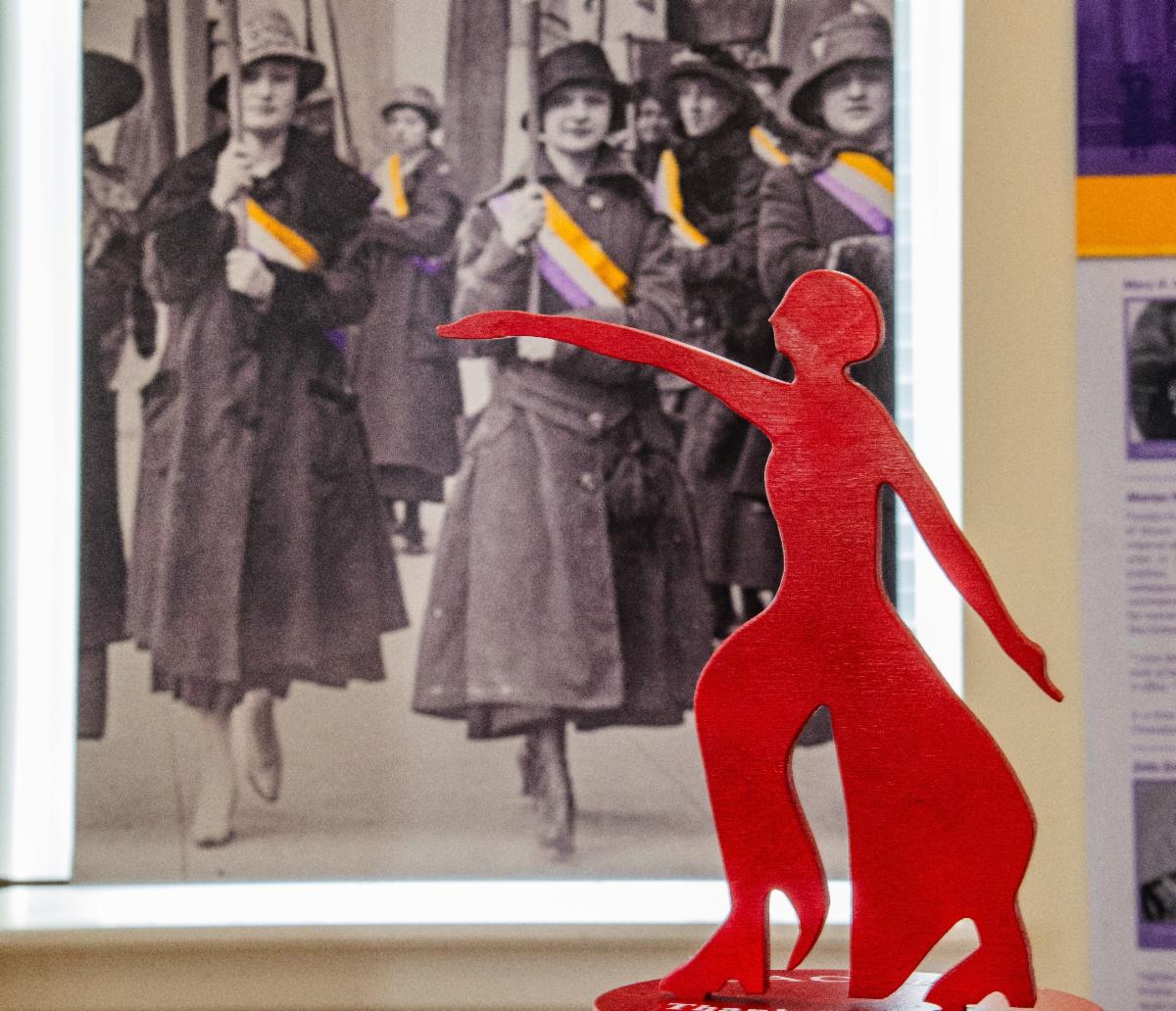 Women's Suffrage exhibit statue 
