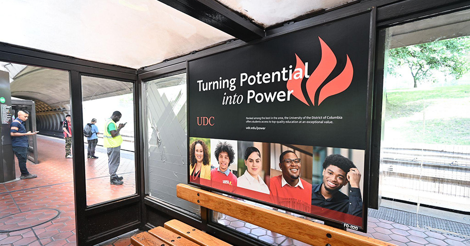 UDC advertisement at the Fort Totten metro station