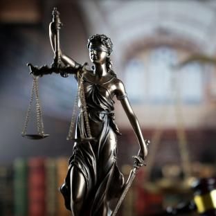 Bronze statue of Lady Justice