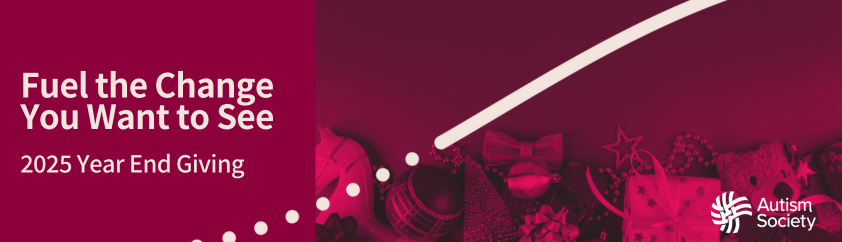 An image with gifts on a magenta background. Text reads fuel the change you want to see. 2025 year end giving.