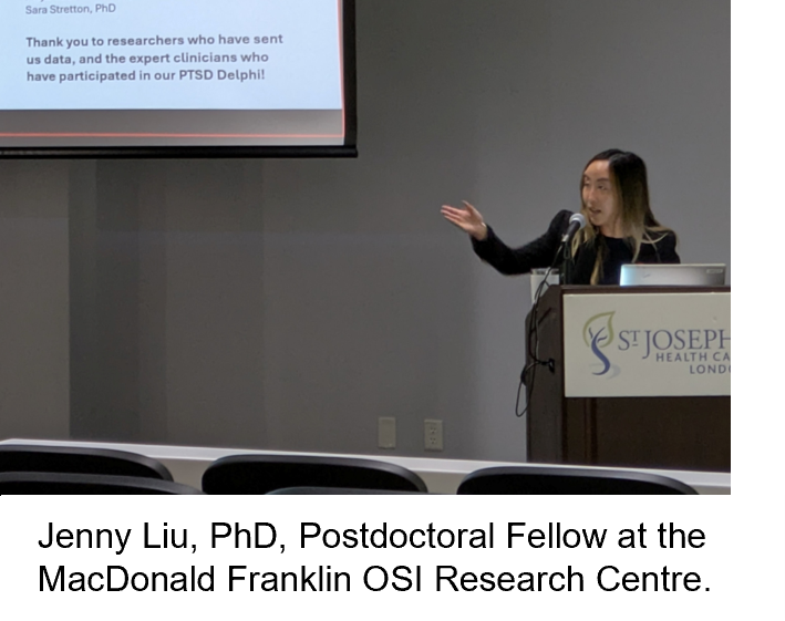 Jenny Liu, PhD, Postdoctoral Fellow at the MacDonald Franklin OSI Research Centre.