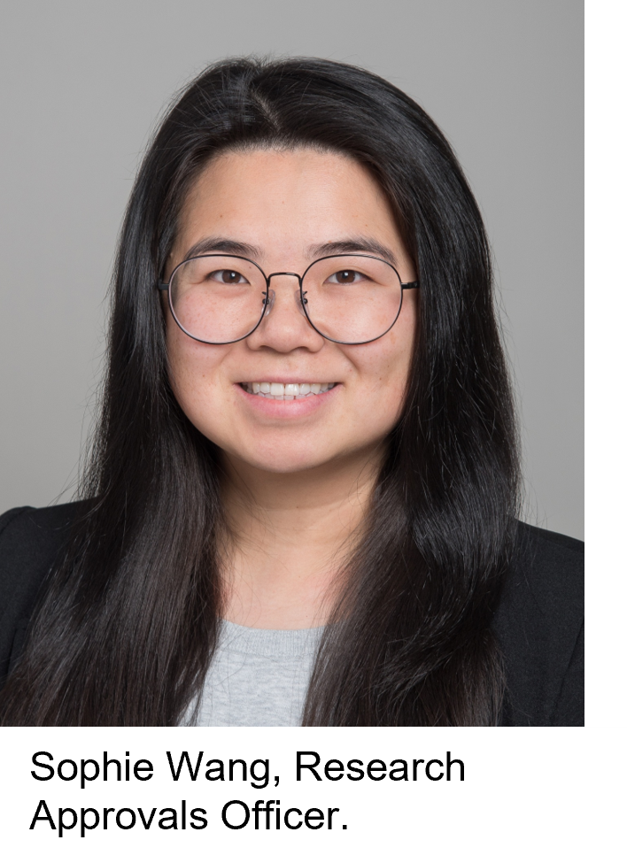 Sophie Wang, Research Approvals Officer.