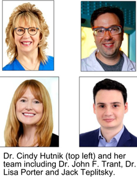 Dr Cindy Hutnik - top left - and her team including Dr John Trant Dr Lisa Porter and Jack Teplitsky