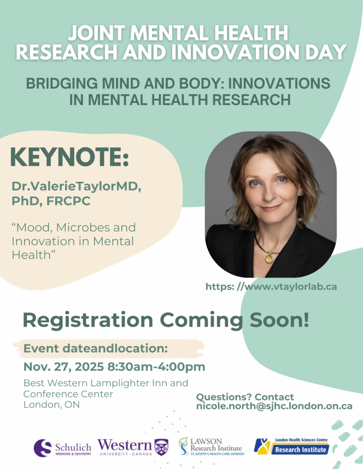 oint Mental Health Research and Innovation Day - announcing keynote speaker Dr Valerie Taylor