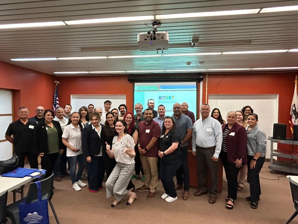 Imperial Valley city staff pose for a picture during a training hosted by the Institute for Local Government. 