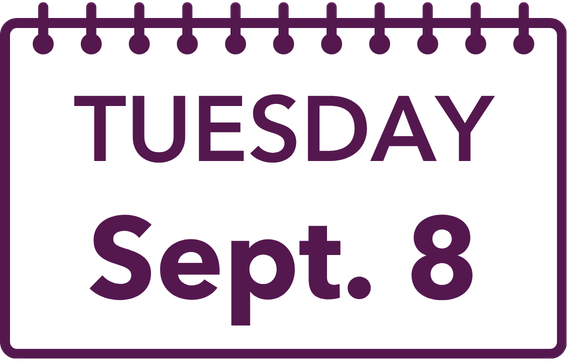 Calendar page showing TUESDAY, Sept. 8