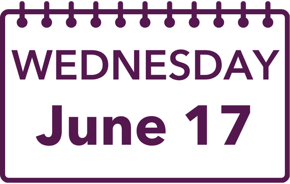 Calendar page showing WEDNESDAY June 17