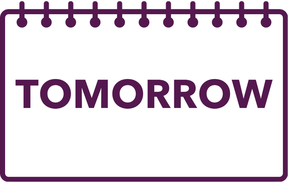 Calendar page showing TOMORROW