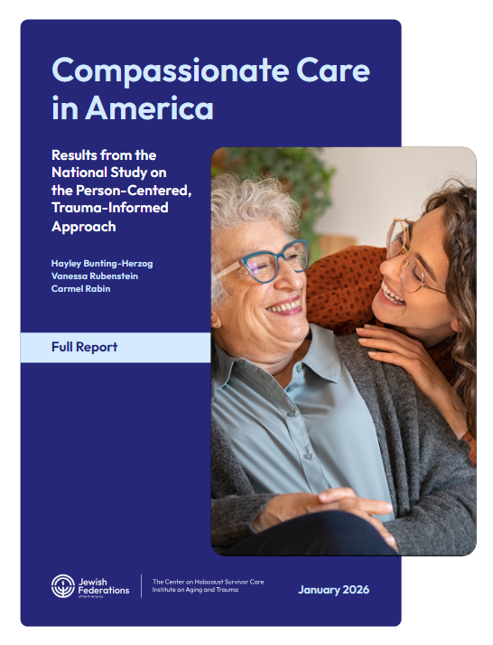 Cover of the Compassionate Care in America report, featuring a picture of a grandmother and granddaughter looking at each other and smiling