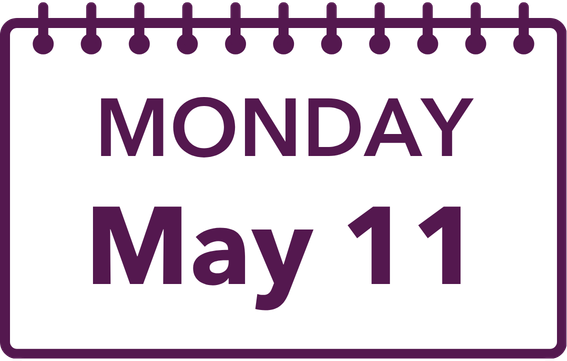 Calendar page showing MONDAY May 11