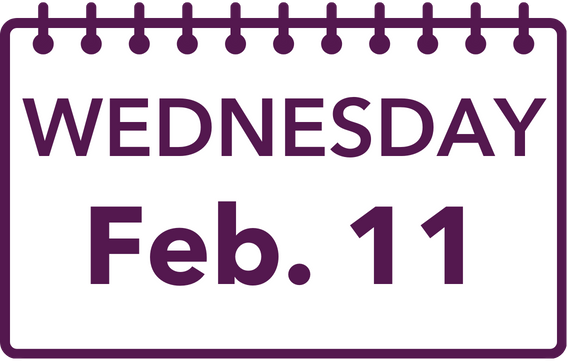 Calendar page showing WEDNESDAY Feb. 11