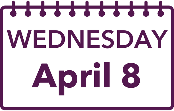Calendar page showing WEDNESDAY April 8