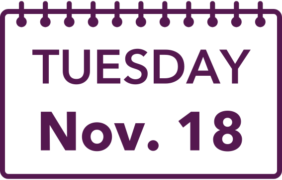 Calendar page showing TUESDAY Nov. 18