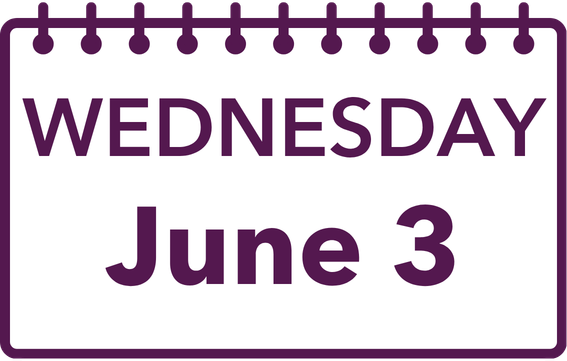 Calendar page showing WEDNESDAY June 3