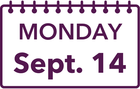 Calendar page showing MONDAY Sept. 14
