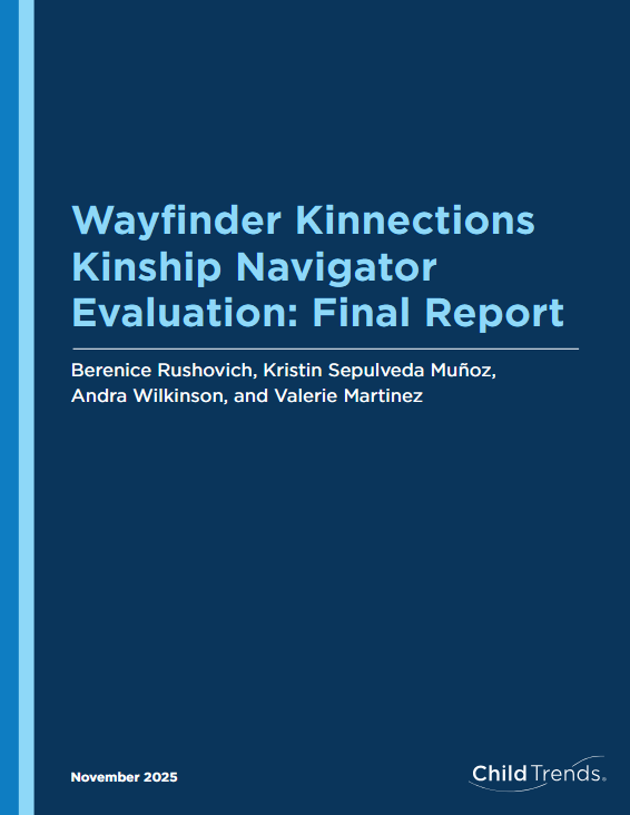 Cover page of the report with light blue text on a dark blue background