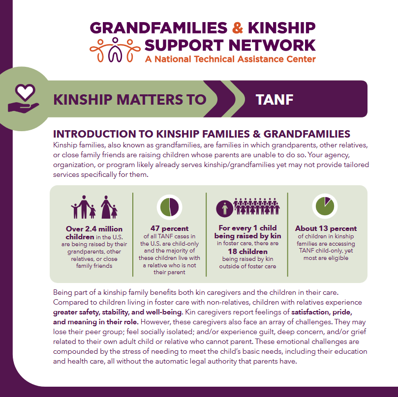 Cover of the Kinship Matters to TANF brochure