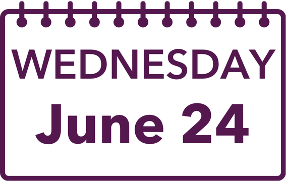 Calendar page showing WEDNESDAY June 24